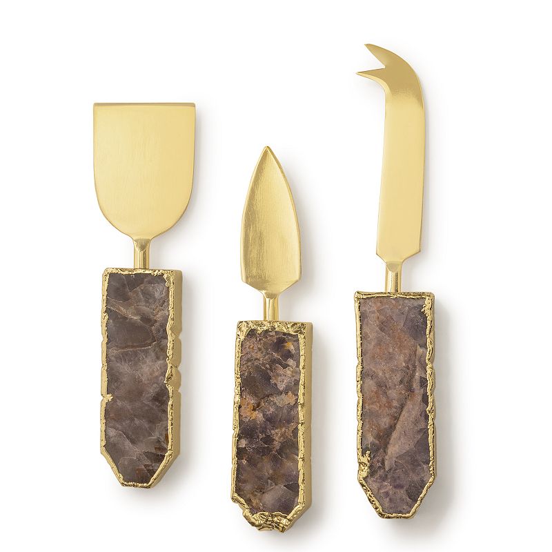 Brittany Amethyst Cheese Knives， Set of 3