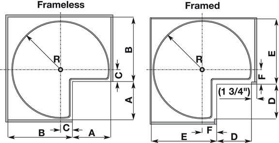 Hafele Kidney Shaped Wood Shelf  for Center Posts