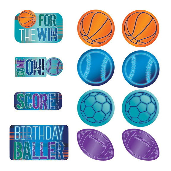 Amscan 644358 Birthday Baller Cutout Decorations  ...