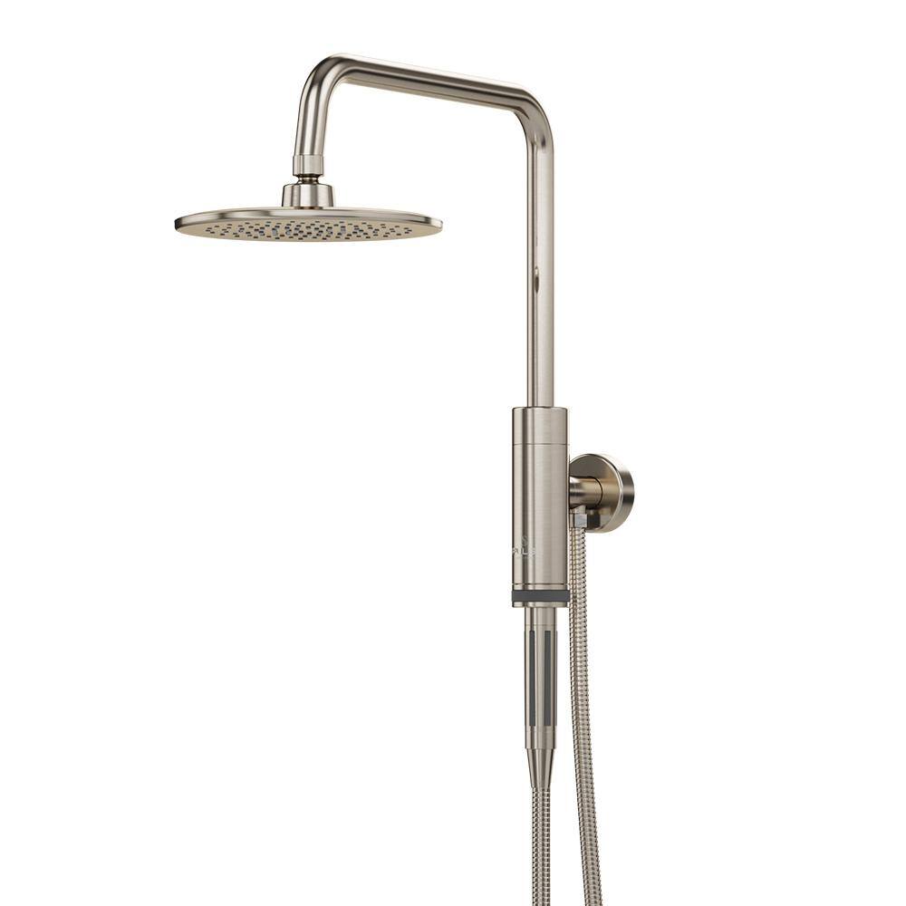 PULSE Showerspas 1-spray 8 in. Dual Shower Head and Handheld Shower Head with Low Flow in Brushed-Nickel 1052-BN-1.8GPM