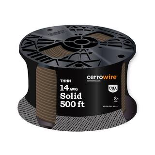 Cerrowire 500 ft. 14 Gauge Brown Solid Copper THHN Wire 112-1458J