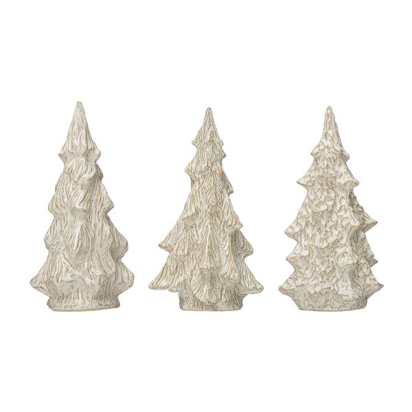 Decorative Glazed Stoneware Tree，Set of 3