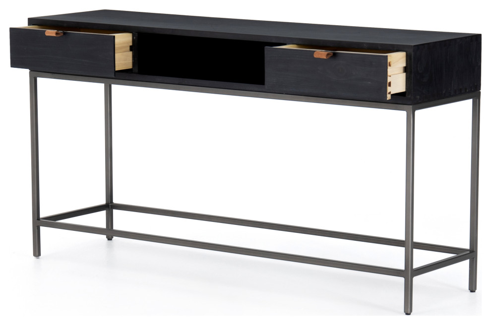 Trey Console Table  Black Wash Poplar   Transitional   Console Tables   by Four Hands  Houzz