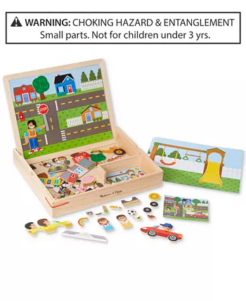 Melissa and Doug Melissa and Doug Wooden Magnetic Matching Picture Game With 119 Magnets and Scene Cards