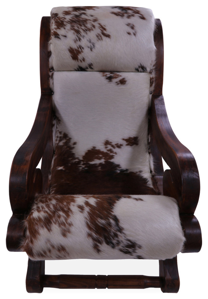 Reclaimed Wood Hair On Cowhide Handcrafted Chair C194 FC   Rustic   Armchairs And Accent Chairs   by Manhattan Rugs  Houzz