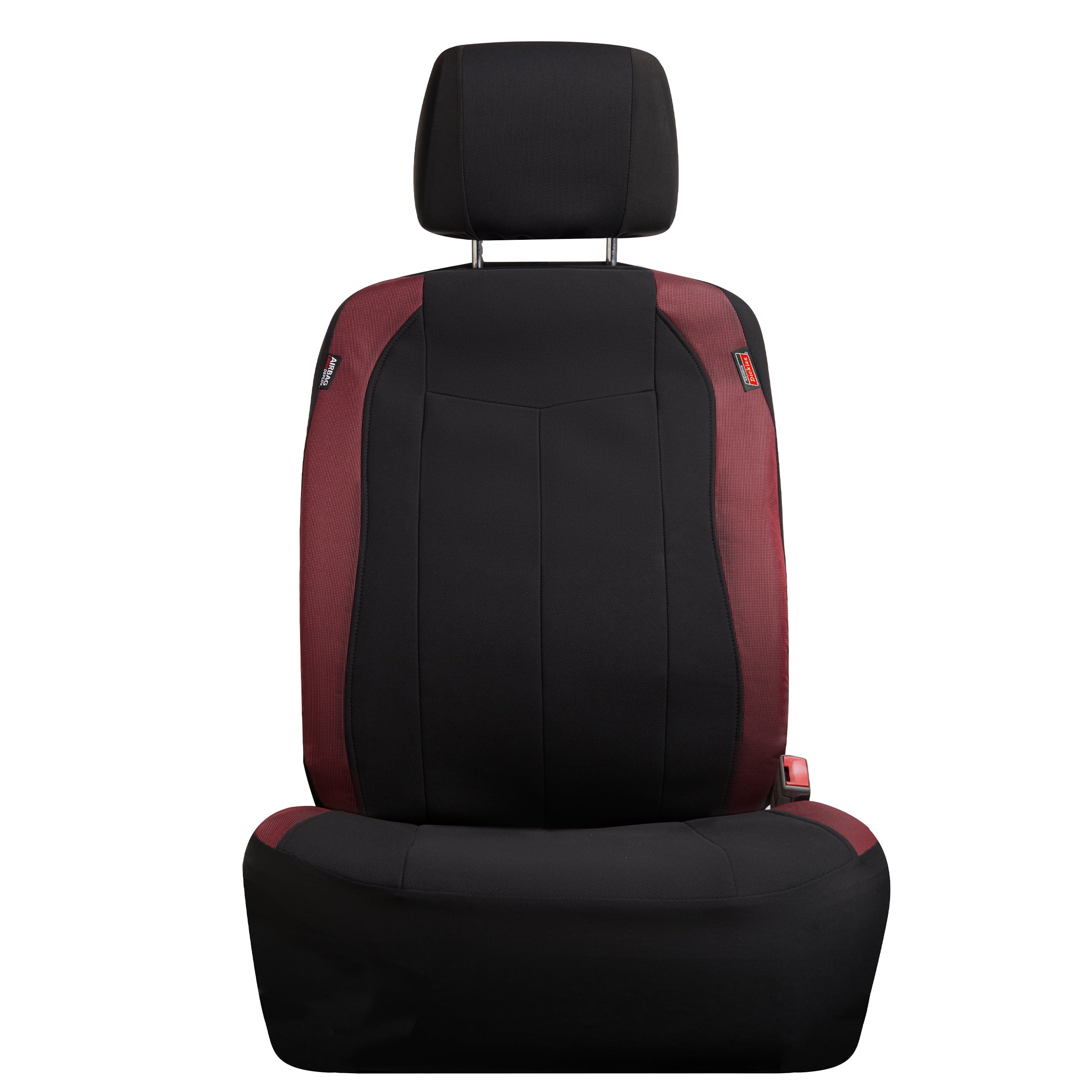 Genuine Dickies 2 Piece Durasport Black/Red Truck Seat Covers， 43635WDC