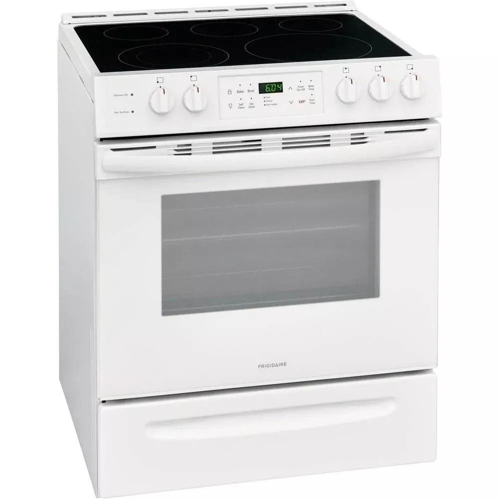 30 in. 5.0 cu. ft. Single Oven – White with NVS Black Glass