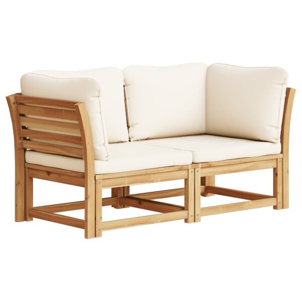 vidaXL Patio Sofa with Cushions 2Seater Outdoor Loveseat Solid Wood Acacia