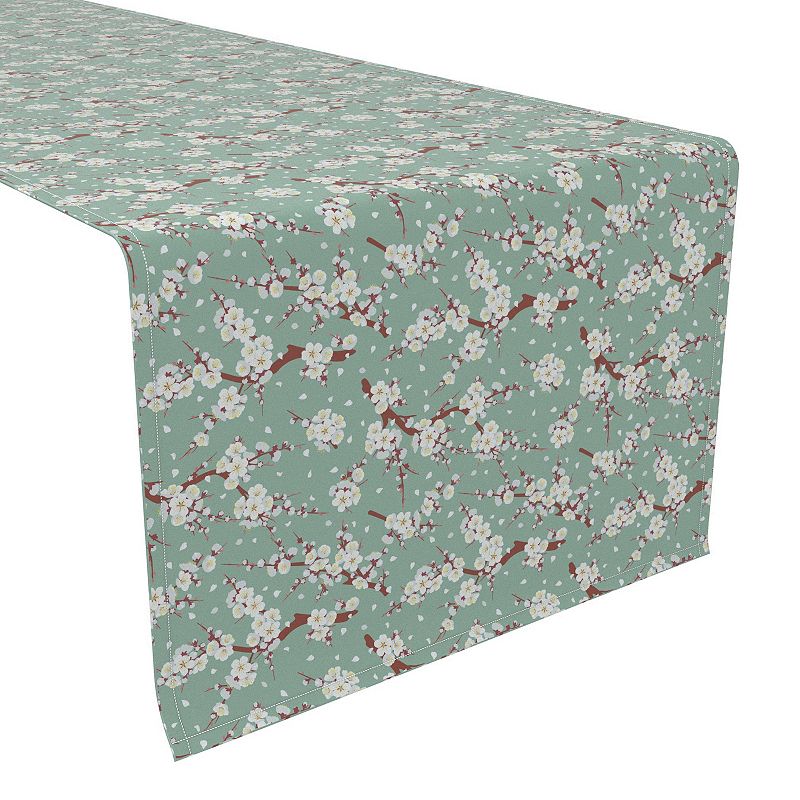 Table Runner， 100% Cotton， 16x72， Chinese Cherry Blossom