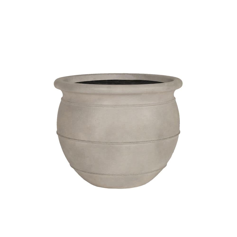 PRIVATE BRAND UNBRANDED Trend Terracotta 14 in. Triple Band Cement Pot LHDPTCTETR14X11