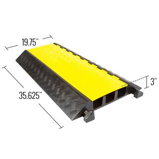 Guardian 3 ft. L 3-Channel 2.5 in. Industrial Rubber Cable Ramp DH-CP-4