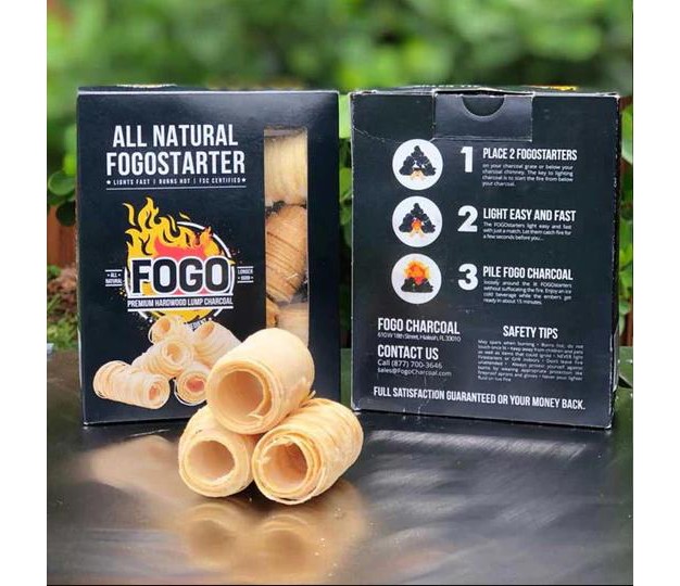 Fogo Premium Hardwood Lump Charcoal Fogostarters Natural Fire Starters 30 Count Box