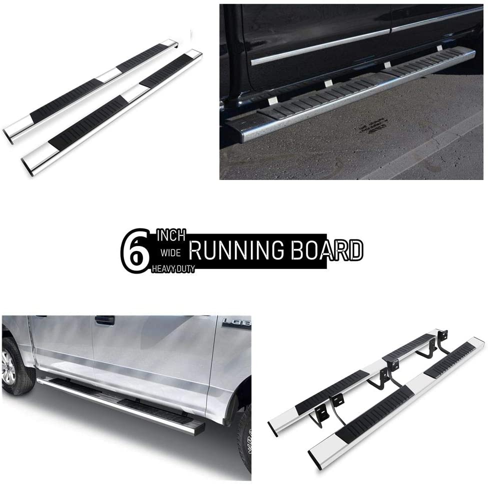 ONINE 6 Inch Chrome Running Boards Custom Fit 2020-2023 Chevy Silverado/Gmc Sierra 1500/2500HD/3500HD Double Cab Extended Cab Polished Side Step Rails (Excl. 2019 Silverado LD/Sierra Limited)