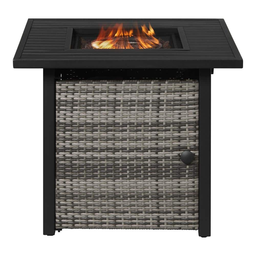 Hampton Bay 30 in. Outdoor Steel Propane Black Gas Fire Pit Table GFT-61820