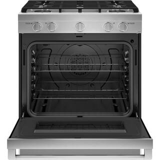 Haier 5.6 cu. ft. Smart Slide-in Gas Range with Self-Clean and Convection in Stainless Steel QGSS740RNSS