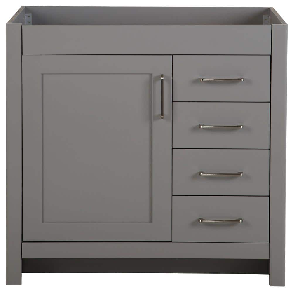 Home Decorators Collection Westcourt 360 in W x 217 in D x 342 in H Bath Vanity Cabinet without Top in Sterling Gray