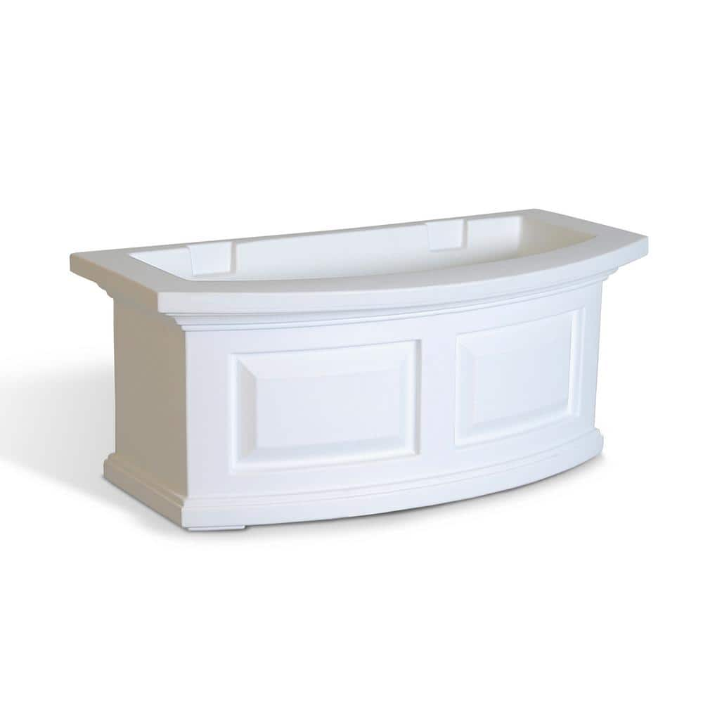 Mayne Nantucket 24 in. x 11.5 in. Self-Watering White Polyethylene Window Box 4829-W