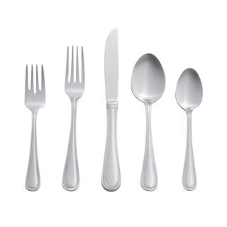 RiverRidge Home Beaded 46-Piece Silver Stainless Steel Flatware Set (Service for 8) 10‐171