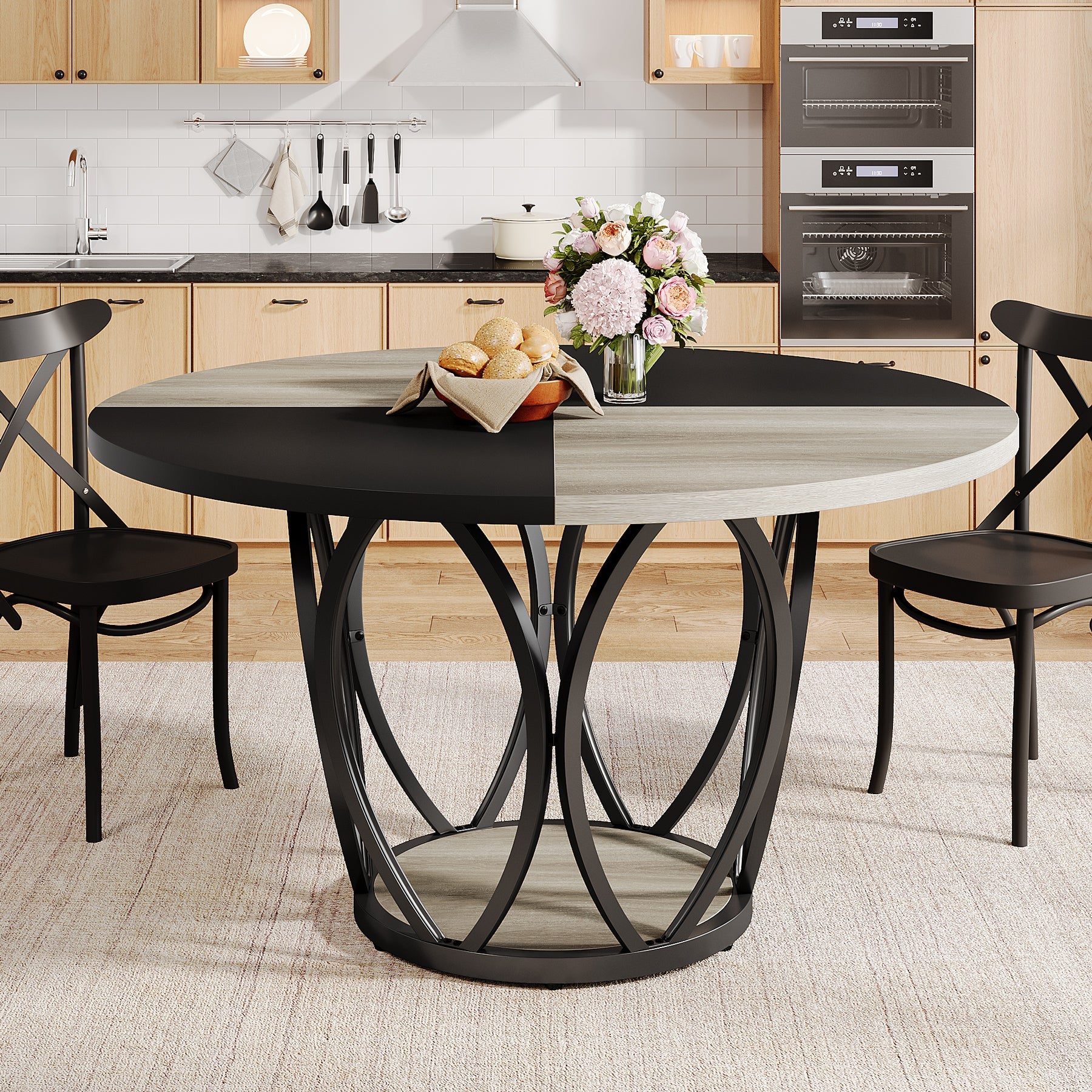 47 Dining Table, Round Kitchen Table for 4-6