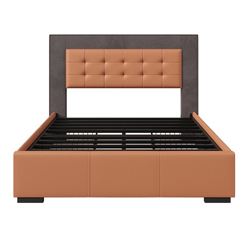 Merax Modern Style Upholstered Queen Platform Bed