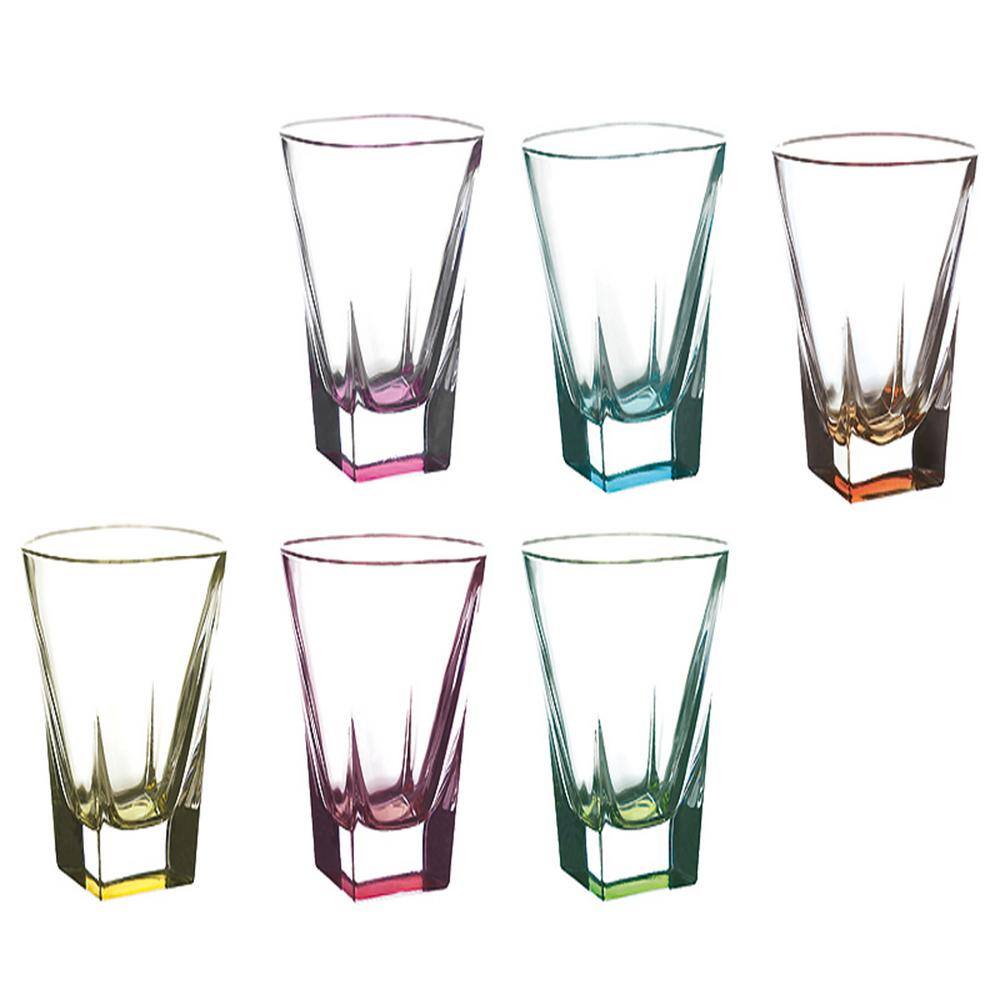 Lorren Home Trends 12 oz. Fusion Crystal Multicolor High Ball Glass 259930