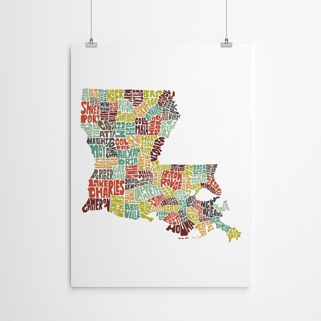 Americanflat Minimalist Educational Louisiana Color By Joe Brewton Poster