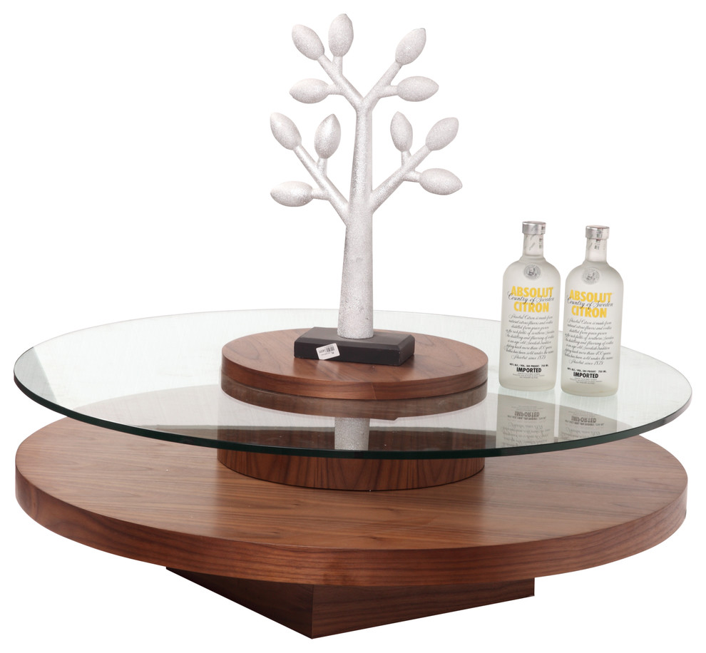 Walnut And Glass Coffee Table   Contemporary   Coffee Tables   by BH Design  Houzz