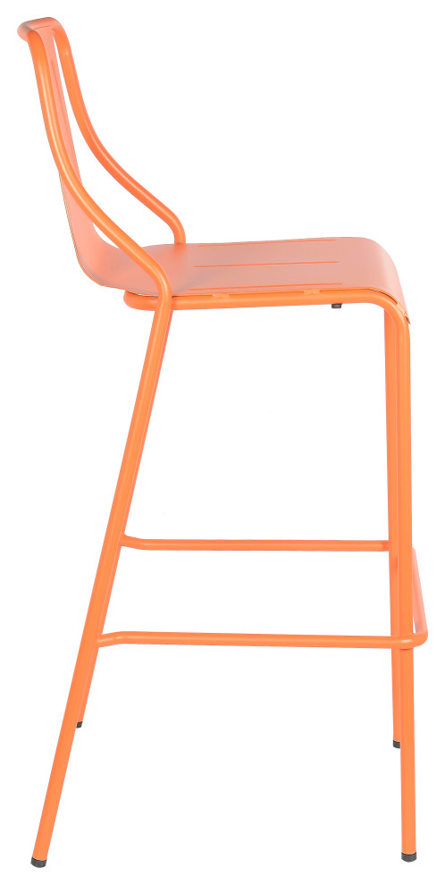 Corrissa Patio Bar Stool in Frosted Orange (Set of 4)   Contemporary   Outdoor Bar Stools And Counter Stools   by Taiga Furnishings  Houzz