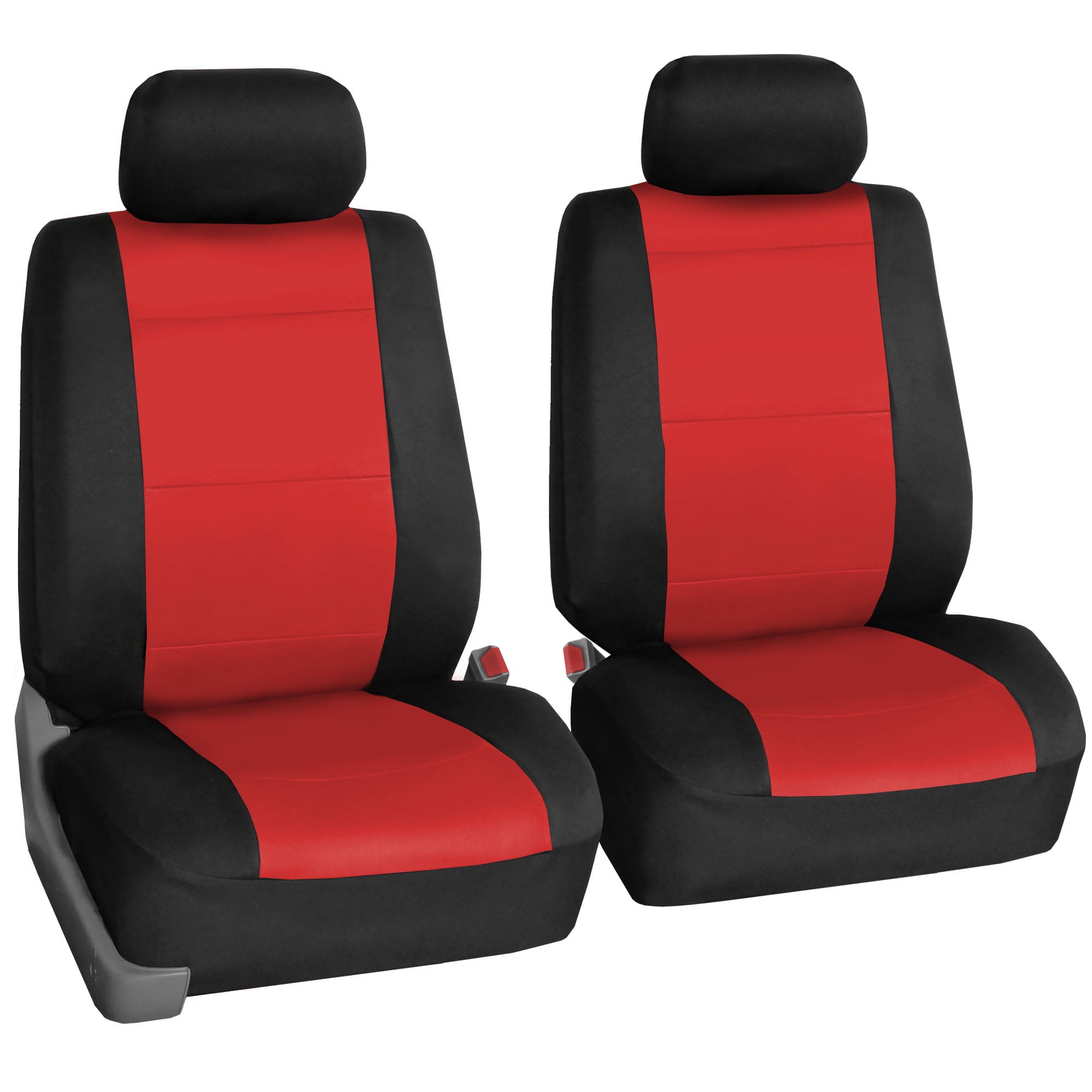 FH Group Neoprene 3 Row Car Seat Covers For SUV VAN TRUCK， Airbag Compatible Split Bench 8 Seaters， Red Black