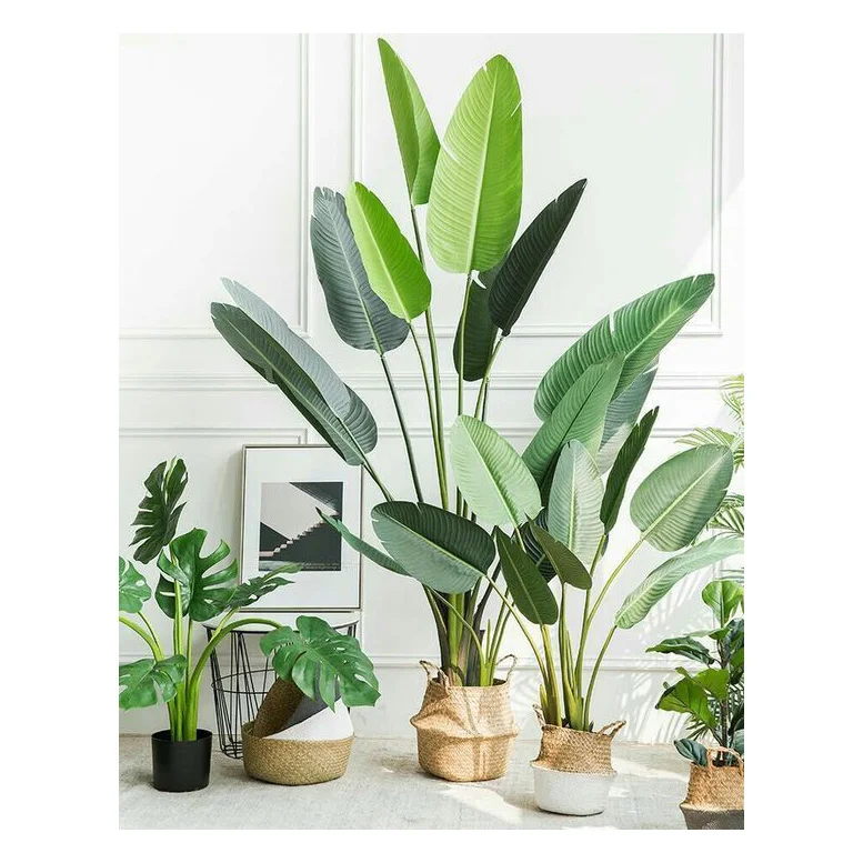 PZ 2 1 Garden Supplies Faked Traveler Banana Plant Tree Artificial Decorative Large Leaf Trees for Modern Home Decor