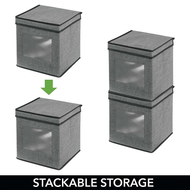 mDesign Fabric Stackable Cube Storage Organizer Box - 6 Pack