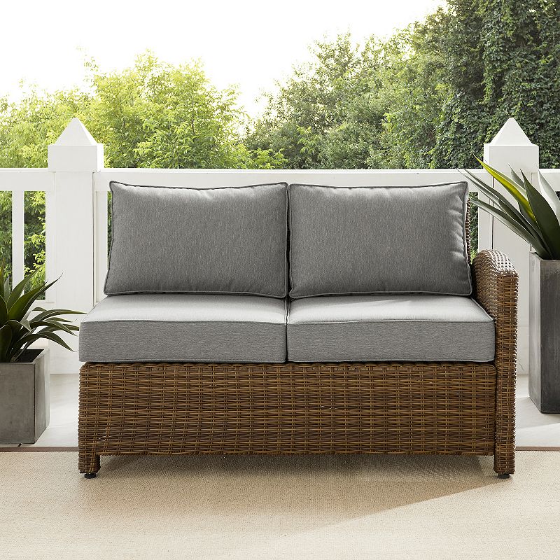 Crosley Bradenton Patio Wicker Sectional Right Side Loveseat Couch