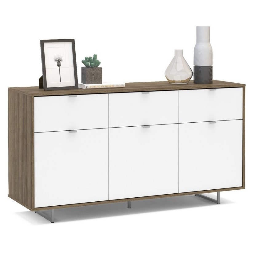 Polifurniture Montana 59 in. Walnut/White Sideboard