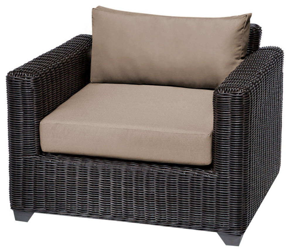 Venice 3 Piece Outdoor Wicker Patio Furniture Set 03a   Tropical   Outdoor Lounge Sets   by TKClassics  Houzz