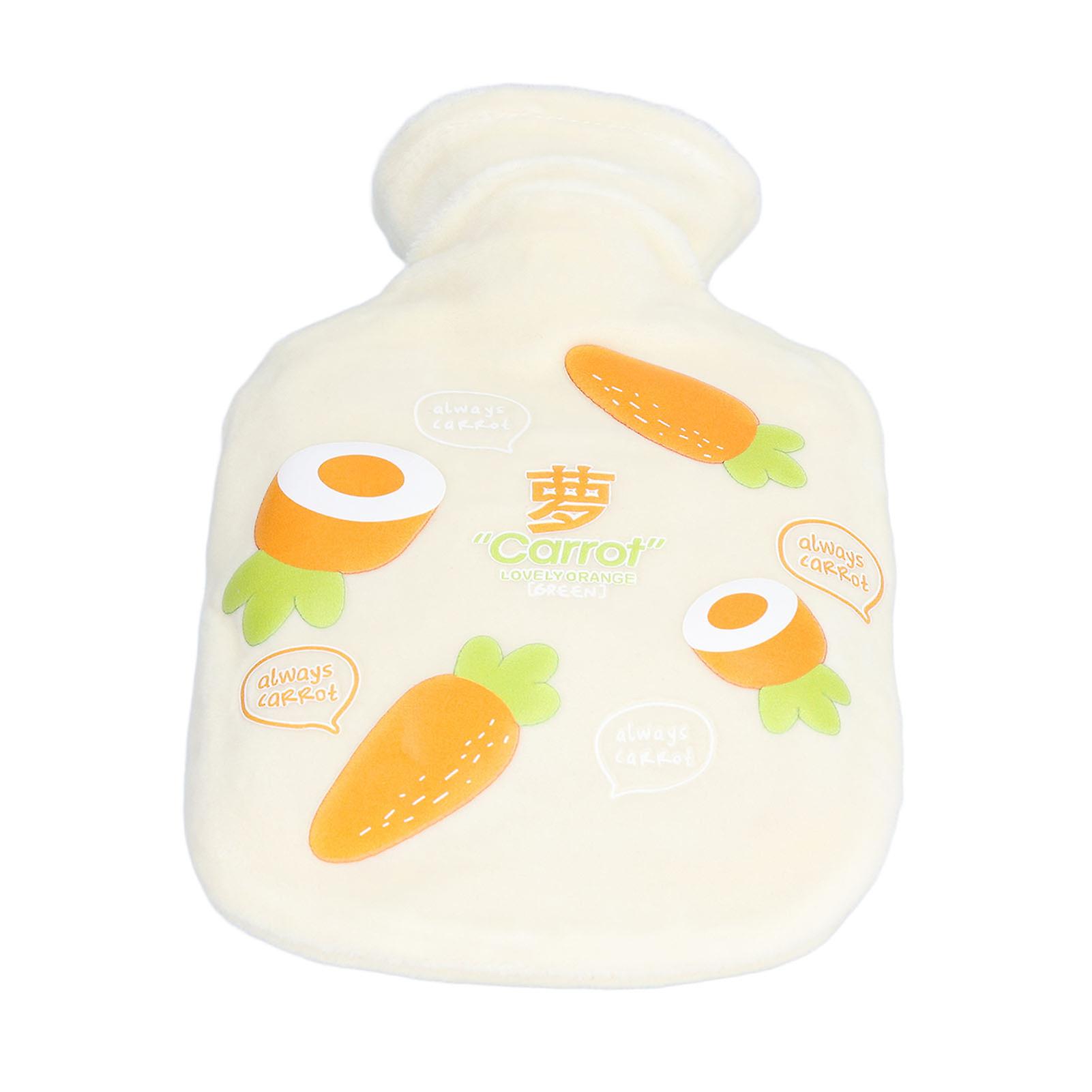 Hot Water Bottle 350ml Thick Washable Natural Rubber Good Elasticity Easy Operation Hot Water Bagcarrot