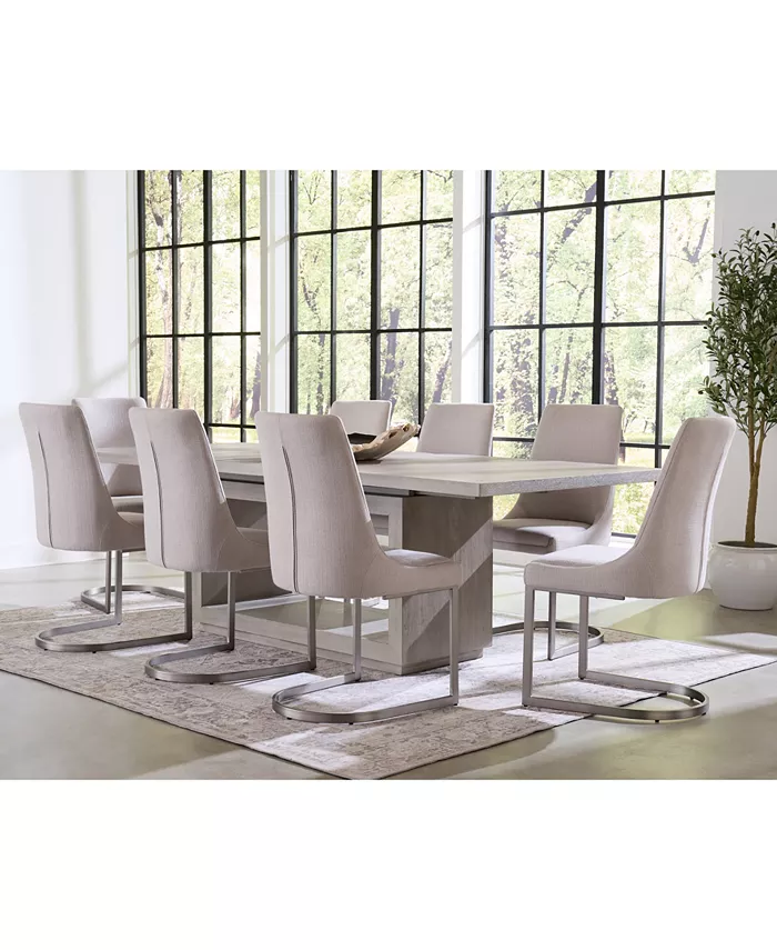 Furniture Tivie 7pc Dining Set (Rectangular Table + 6 Dining Chairs)