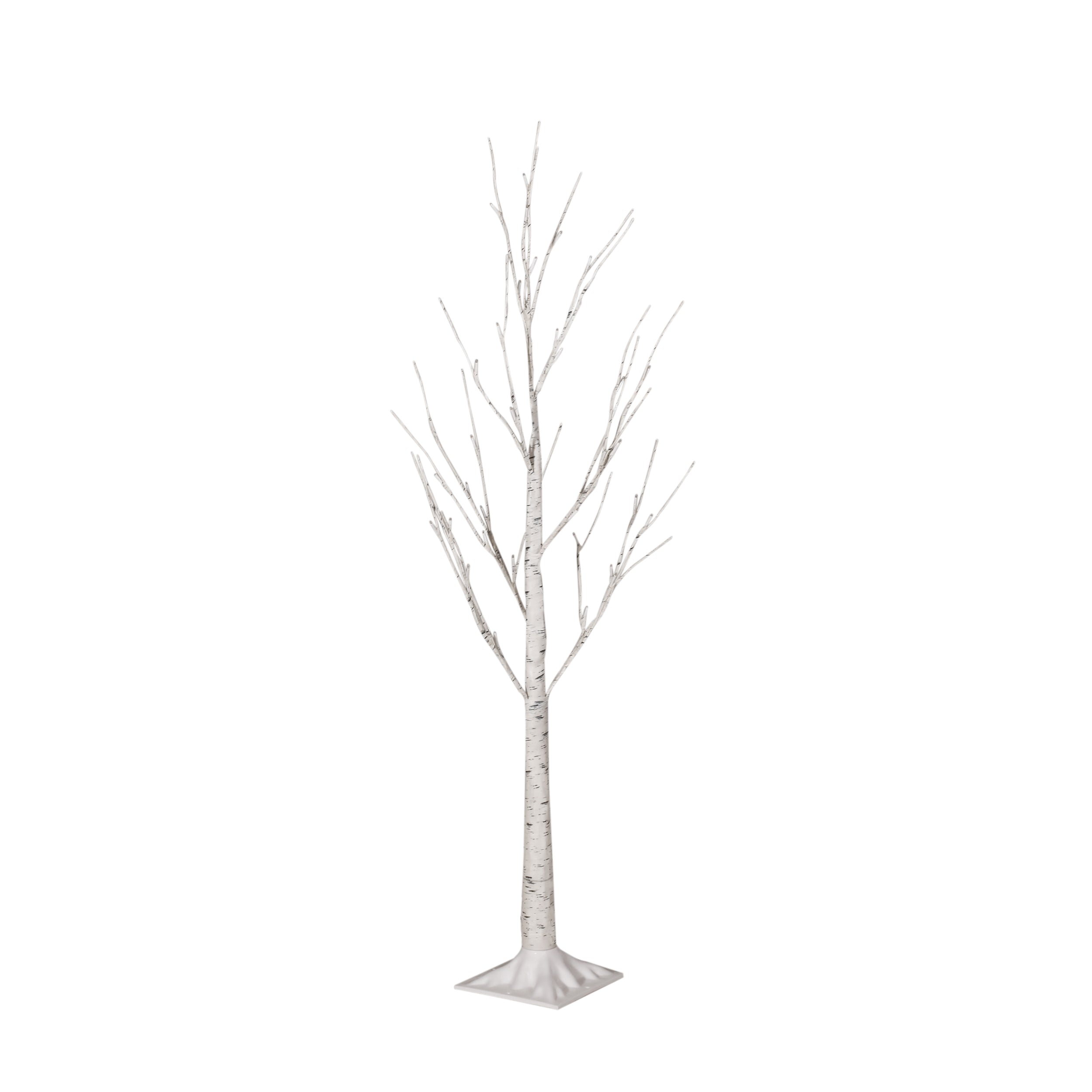 Berwick 4-Foot Pre-Lit 48 White LED Artificial Twig Birch Tree, White