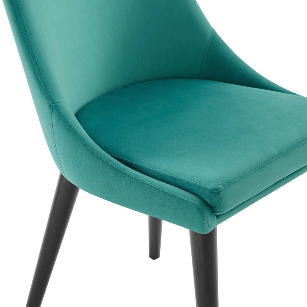 Viscount Performance Velvet Dining Chair  Teal   Midcentury   Dining Chairs   by Homesquare  Houzz