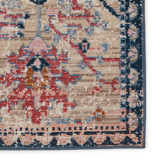 Elva Indoor outdoor Oriental Area Rug Tan blue Jaipur Living