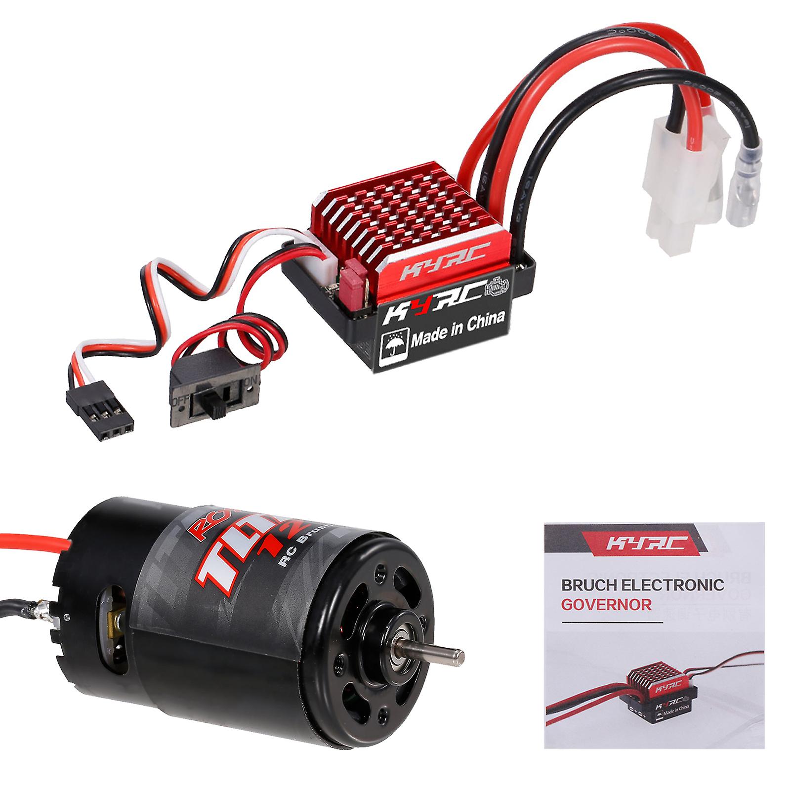 550 12t Brushed Motor With 60a/360a Esc Brushed Electric Speed Controller 6v/2a For Rc Racing Car Truck Compatible With Traxxas 1/10 Slash