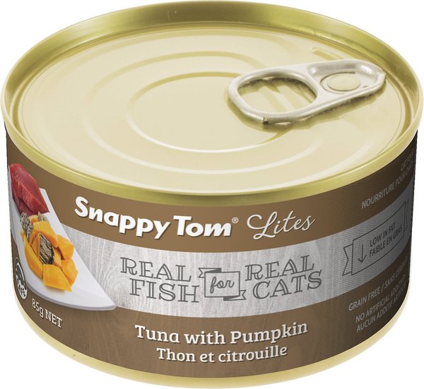 Snappy Tom Lites Tuna with Pumpkin Canned Cat Food， 3-oz can， case of 24