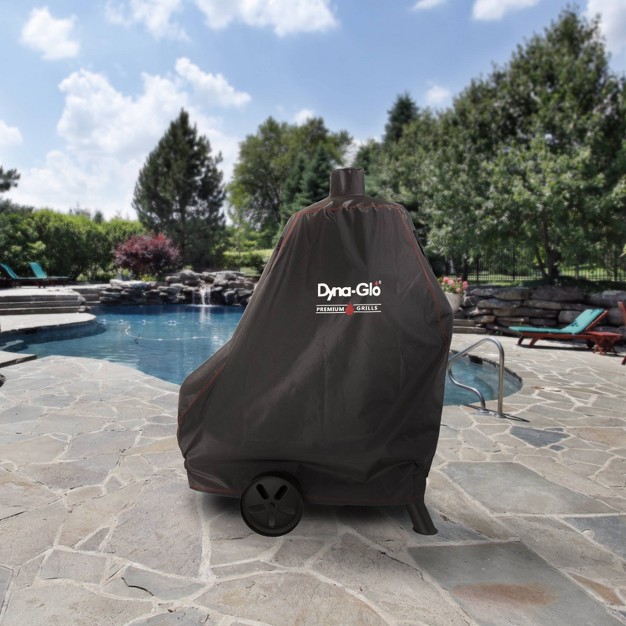 Premium Vertical Offset Charcoal Smoker Cover Black Dyna glo