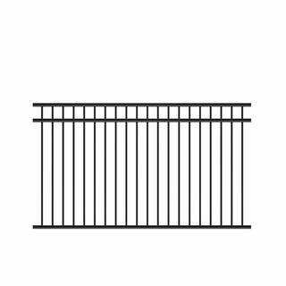 Barrette Outdoor Living Natural Reflections Heavy-Duty 4-12 ft. H x 8 ft. W Black Aluminum Pre-Assembled Fence Panel 73008981