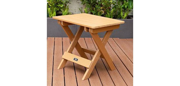 Outdoor Adirondack Portable Folding Side Table Brown Wellfor