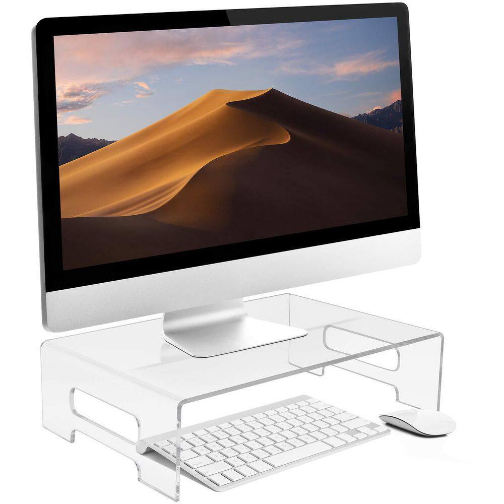 Sorbus 15 in. x 10 in. x 4 in. Acrylic Monitor Stand Clear Laptop Riser Computer Desktop Stand ACR-STDL