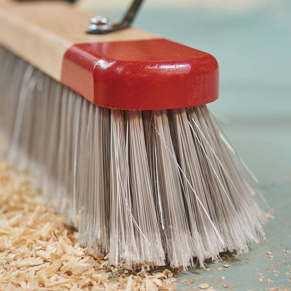 HARPER 24 in. Premium Indoor HardwoodSteel Handle Push Broom for Sand Saw Dust Wood Shavings and Pet Hair 20201014