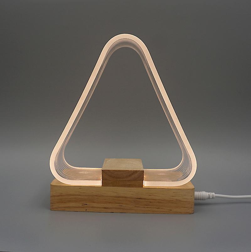 USB light Creative home Nordic simple study desk lamp charging led acrylic night light holiday gift light（triangle）