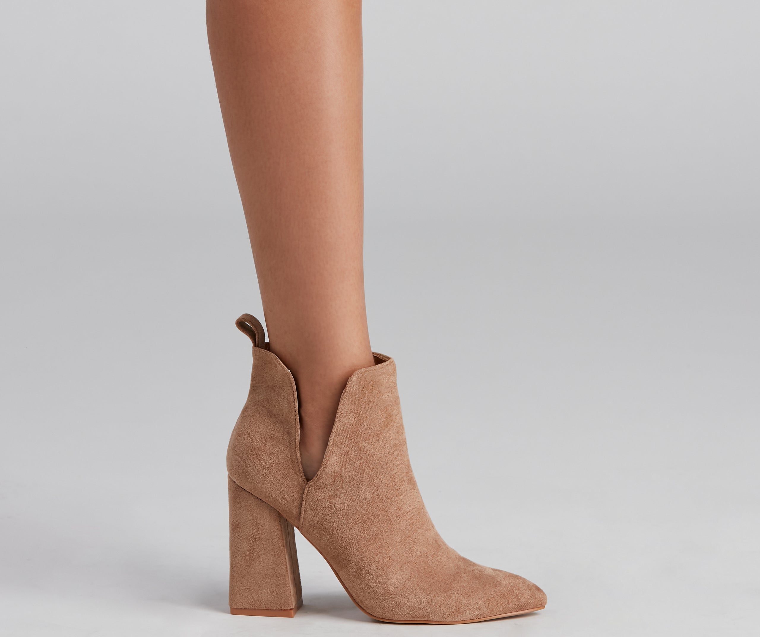 Brisk Steps Faux Suede Cutout Booties