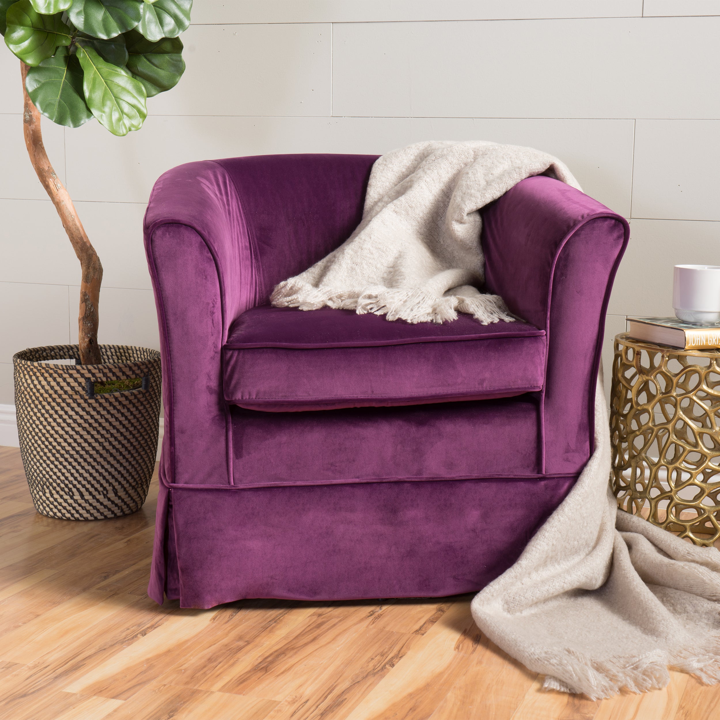 Malie Tub Design Swivel Club Chair