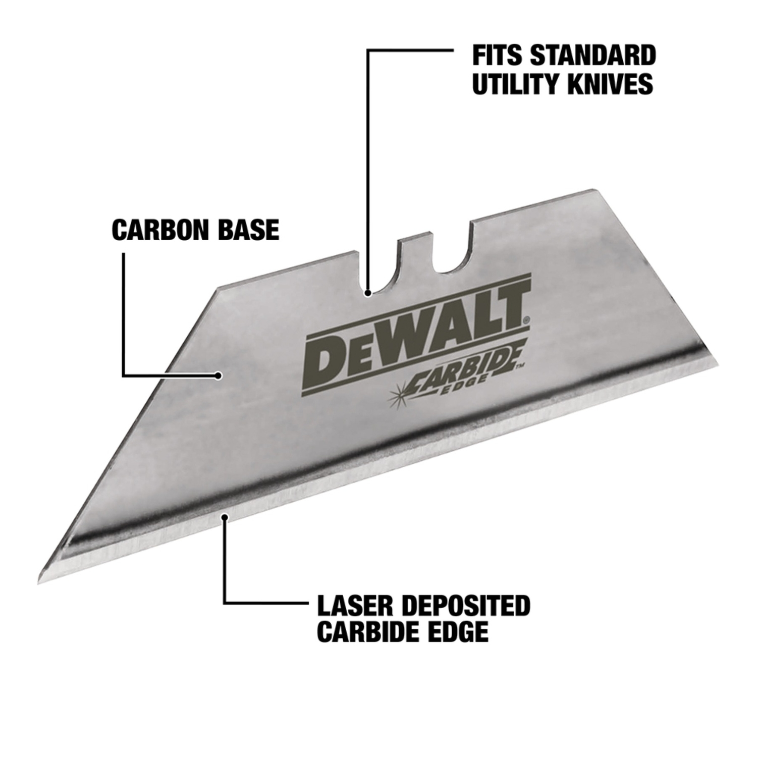 DW Carbide Edge Steel Heavy Duty Utility Blade 2-1/2 in. L 50 pc